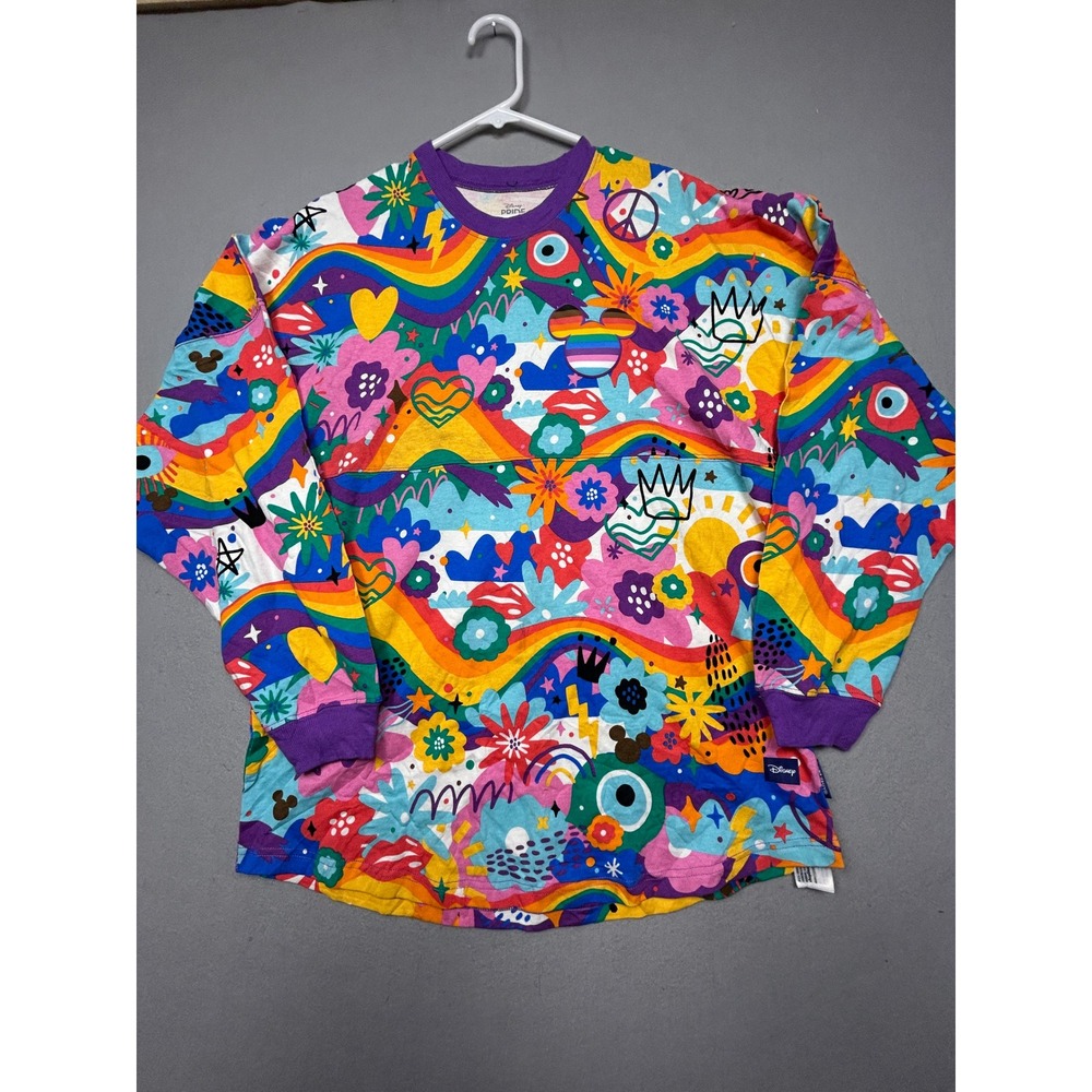 Disney Spirit Jersey Cotton Rainbow Psychedelic Size US/EU Small Unisex